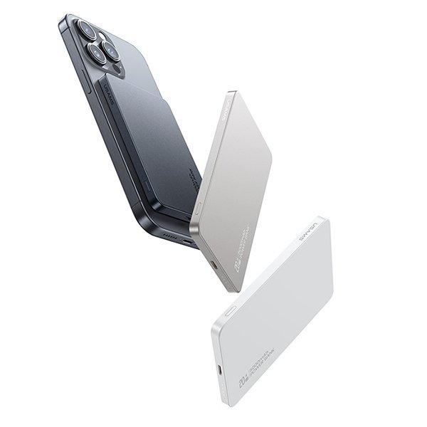 USAMS Powerbank indukcyjny 5000mAh 20W   PD Fast Charge szary/tarnish CY Series 5KCD23101 (US-CD231)