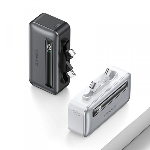 USAMS Powerbank 4500mAh USB-C/Lightning  20W PD Fast Charge srebrny/silver XB Series 4K5CD23302 (US-CD233)