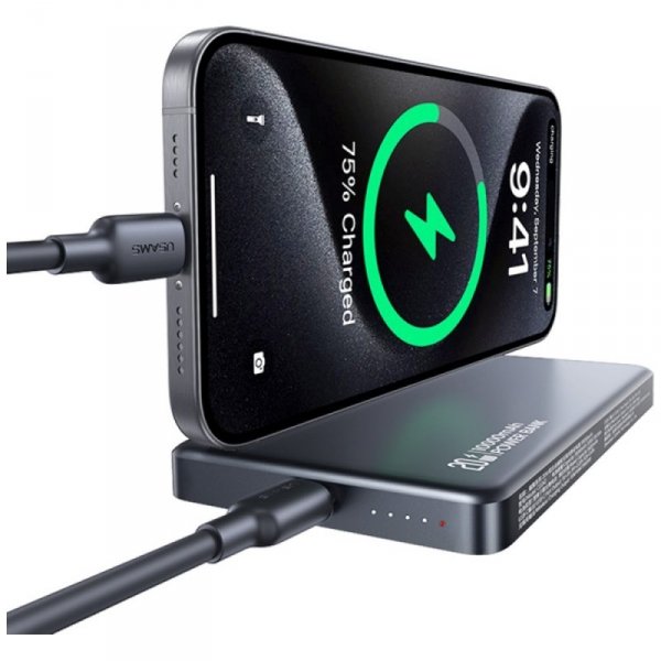 Powerbank USAMS CY Series CD242 10000mAh 20W Magnetic Wireless titanium