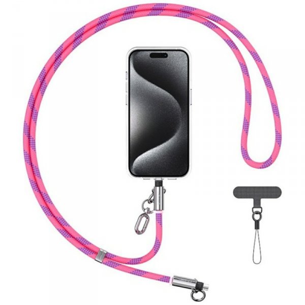 Smycz do telefonu z kablem do ładowania  Usams SJ746 30W USB-C do Lightning 1.2m różowy