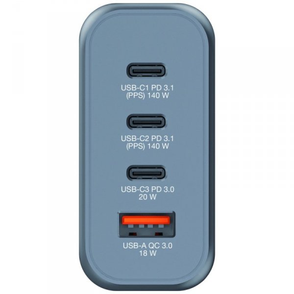 Verbatim Ładowarka sieciowa GaN 140W3xUSB-C/USB-A + Adapter EU/UK/US GNC-140 32203