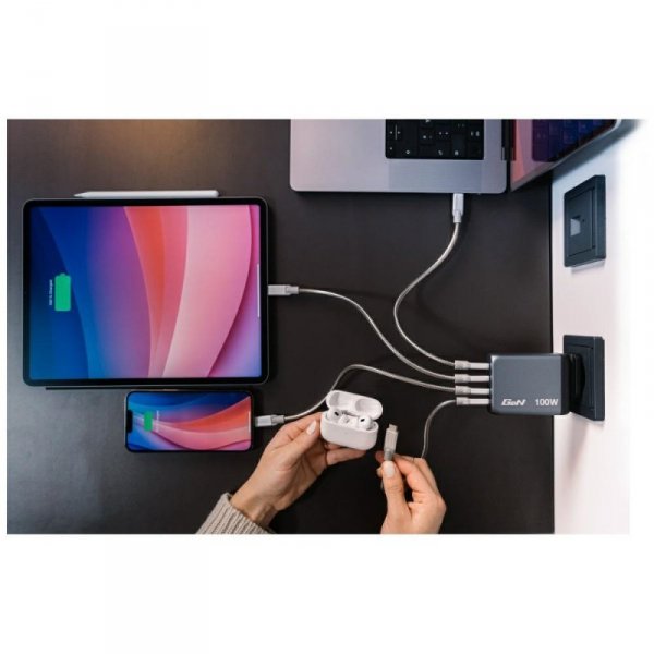 Verbatim Ładowarka sieciowa GaN 100W3xUSB-C/USB-A + Adapter EU/UK/US GNC-100 32202