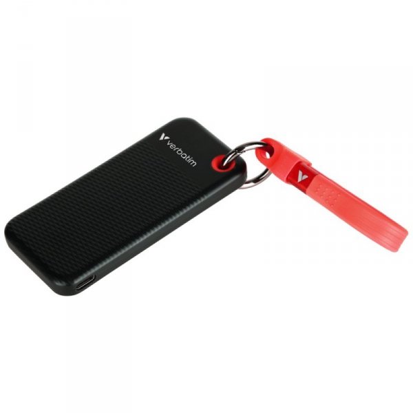 Dysk Zewnętrzny Verbatim Pocket SSD 2TB  - brelok do kluczy z kablem USB-C 3.2 gen.2 czarno-czerwony/black-red 32196