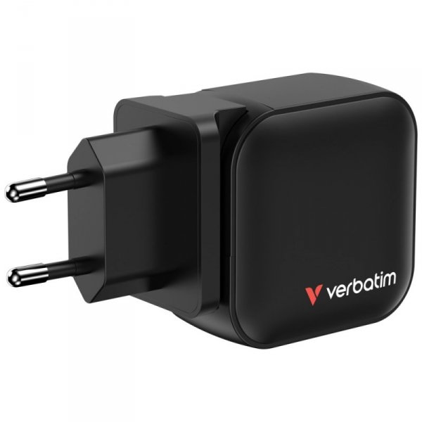 Ładowarka sieciowa Verbatim Mini GaN 70W 2xUSB-C PD/1x USB-A QC czarny 32229
