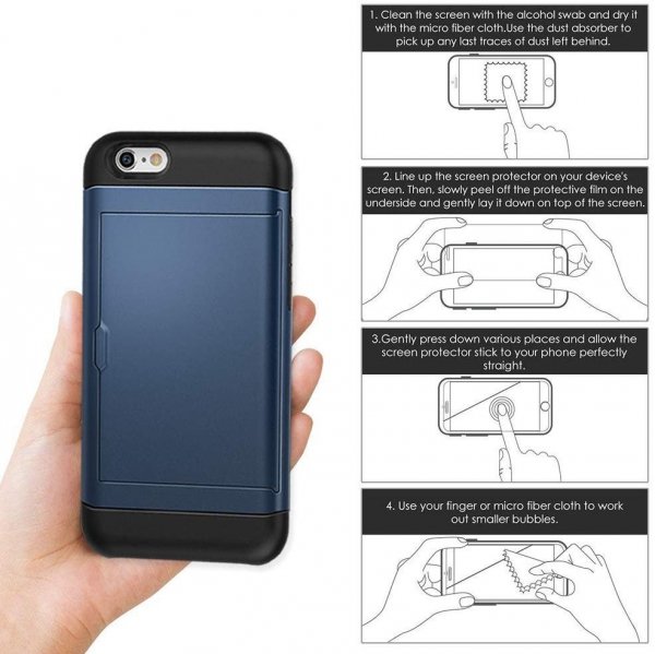 Dual Rugged Case Card Slide - Pancerne etui - iPhone 6 Plus (dark-blue)