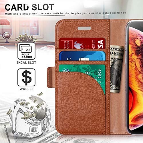 FYY Etui book case wallet - iPhone X/XS (brązowy)