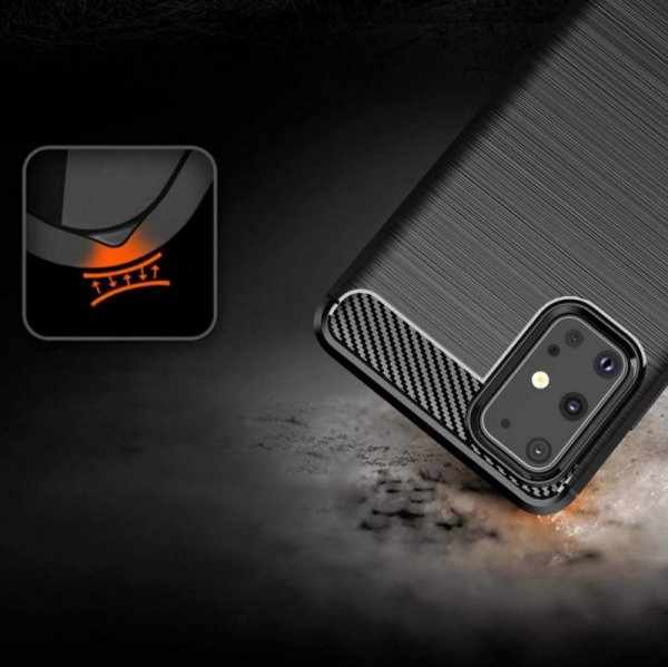 Carbon Case elastyczne etui pokrowiec Samsung Galaxy S20 czarny