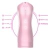 Masturbator-Vibrating and Flashing Masturbation Cup USB 7+7 Function / Talk Mode (Pink)