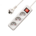 BOUNN listwa zasilająca antyprzepięciowa 3 gniazda 1,5 m biała 16A