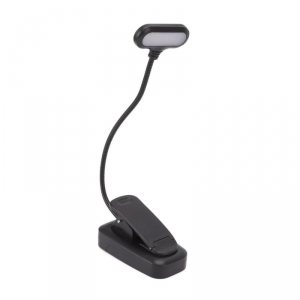 Lampka LED nocna z klipsem na książkę czarna