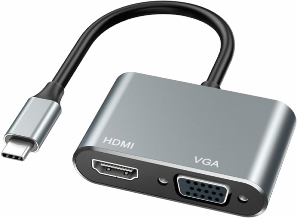Hub USB 3.0 HDMI 4K/30 Hz + VGA 2w1 Adapter TYPE C