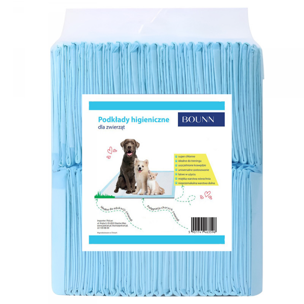 Podkład higieniczny dla zwierząt 45x60 cm chłonność do 500 ml | 50 sztuk