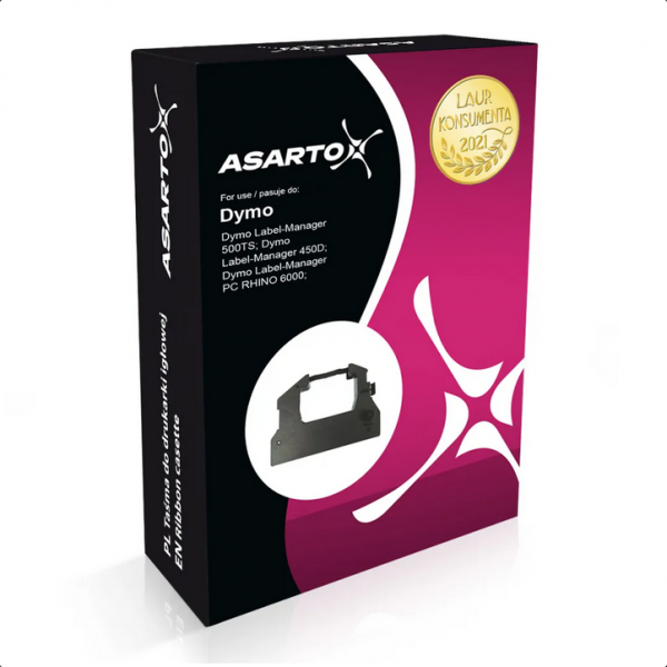 Taśma Asarto do DYMO D6/7/BK/W | S0720780 |  black/white | 6mm*7m