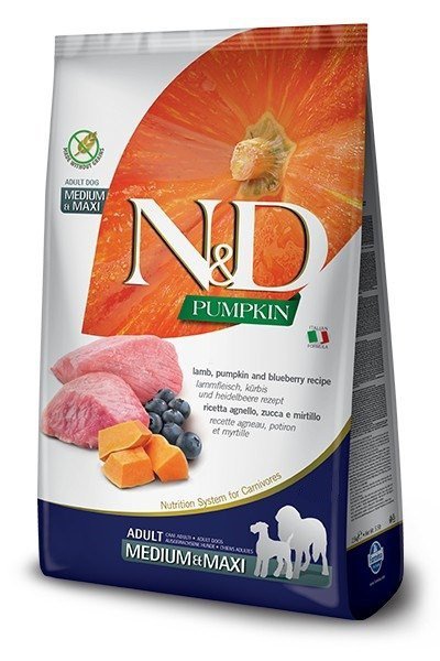 FARMINA N&amp;D Pumpkin Lamb &amp; Blueberry Adult Medium &amp; Maxi - sucha karma dla psa - 12kg