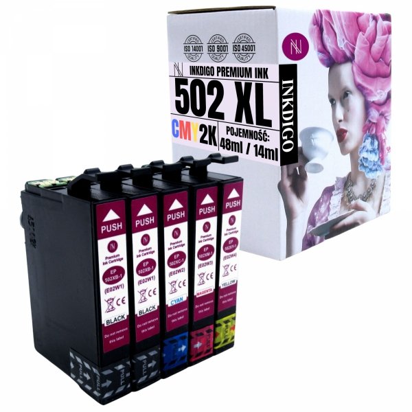 5x TUSZE Inkdigo DO EPSON EXPRESSION HOME XP-5150 XP5100 5105 EPSON 502 XL