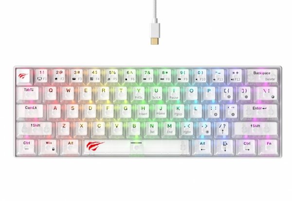 Klawiatura gamingowa Havit KB903L (biel transparentna)