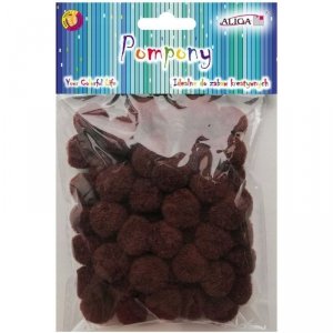 Pompony POM-410 brązowe 2cm op.60szt. ALIGA