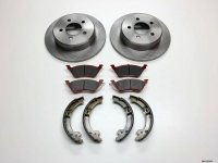 Rear Discs,Pads & Parking Shoes for Chrysler Voyager GS RG 1996-2007 BRK/GS/003A 