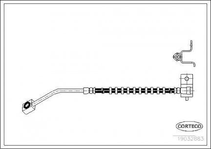 Przewód hamulcowy elastyczny ( Weżyk ) lewy przód Pt Cruiser 00- 4509996ac