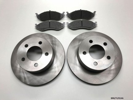 2x Front Brake Disc & Brake Pads for Jeep Wrangler YJ & TJ 1990-1999 BRK/TJ/014A