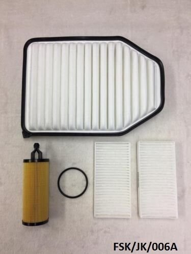 Oil , Air & 2 x Cabin Filter for Jeep Wrangler JK 3.6L 2014-2016  FSK/JK/006A