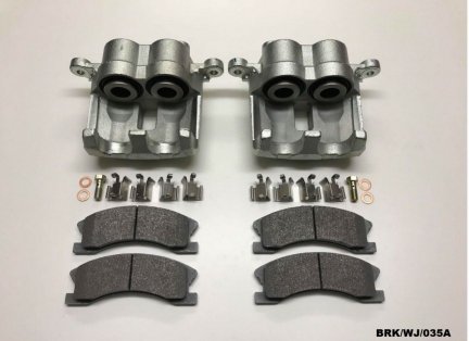 2x Front Caliper & CERAMIC Pads for Jeep Grand Cherokee WJ 1999-2004 BRK/WJ/035A