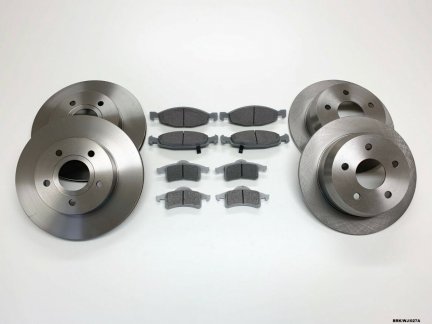 2 x Front & Rear Discs & Pads for Jeep Grand Cherokee 1999-2002 BRK/WJ/027A