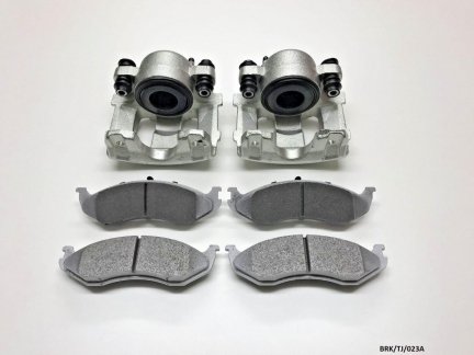 2 x Front Brake Caliper & Pads for Jeep Wrangler YJ & TJ 1990-2006 BRK/TJ/023A