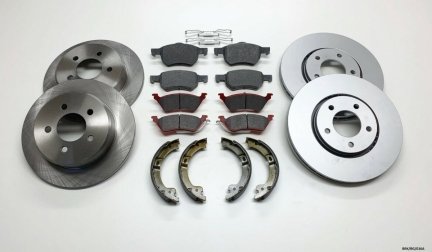 Front & Rear Discs, Pads & Shoes for Chrysler Voyager 2001-2007 BRK/RG/016A