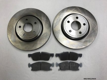 2 x Front Brake Disc & Pads for Jeep Grand Cherokee 2011-2018 BBD/WK2/003A 330MM