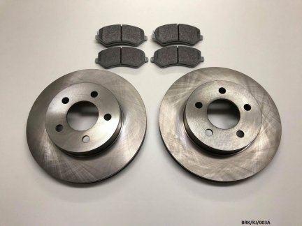 2 x Front Brake Disc & Pads for Jeep Cherokee (Liberty) 2002-2007 BRK/KJ/003A