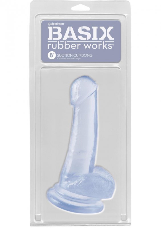 Dildo-BASIX 8&quot;&quot;&quot;&quot;&quot;&quot;&quot;&quot; DONG W SUCTION CUP CLEAR