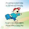 BINGO BOY discovers school things - dwujęzyczny tekst książki (przykładowa strona)