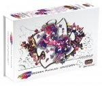 Puzzle 110 drewniane kolorowe Jednorożec