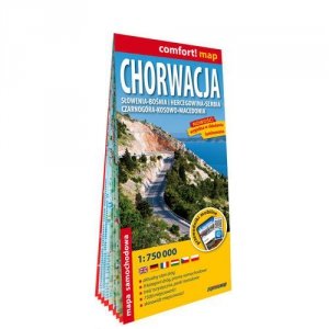 Chorwacja Słowenia Bośnia i Hercegowina Serbia Czarnogóra Kosowo Macedonia laminowana mapa samochodowa