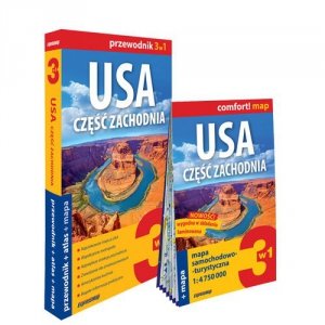 USA. Część zachodnia 3w1: przewodnik + atlas + mapa