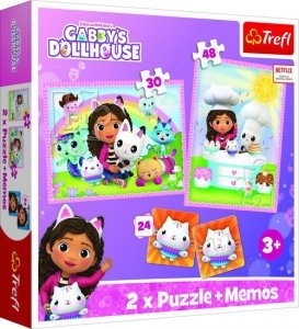 Puzzle 2w1 + memos - Gabi z Kocim Przyjacielem