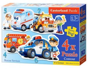 4x1 Puzzle Konturowe Rescue Services
