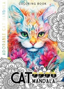 Kolorowanka A4  Cat Mandala Koty