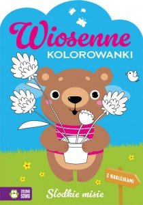 Słodkie misie. Wiosenne kolorowanki