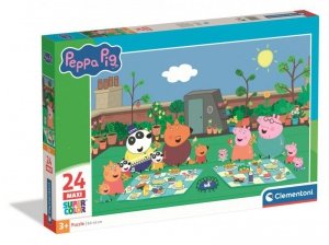 Puzzle 24 elementów. Maxi. Super kolor. Peppa Pig