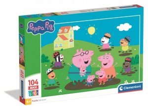 Puzzle 104 elementów. Maxi. Super kolor. Peppa Pig