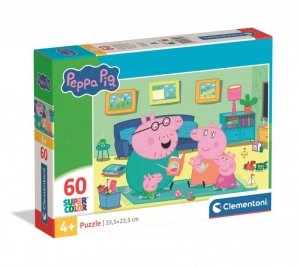 Puzzle 60 elementów. Super kolor. Peppa Pig