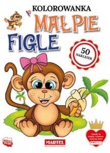 Kolorowanka z naklejkami. Małpie figle