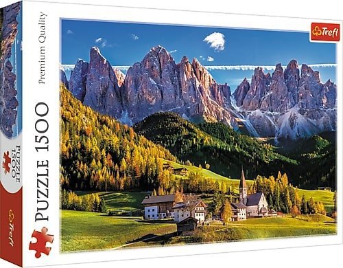 Puzzle Dolina Val di Funes, Dolomity, Włochy 1500