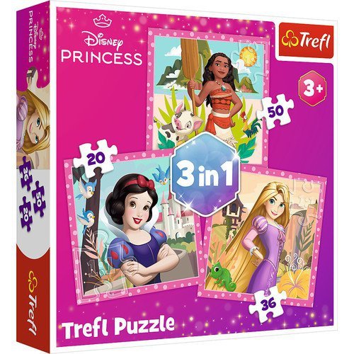 Puzzle 3 w 1 Piękne kwiaty  Disney Princess