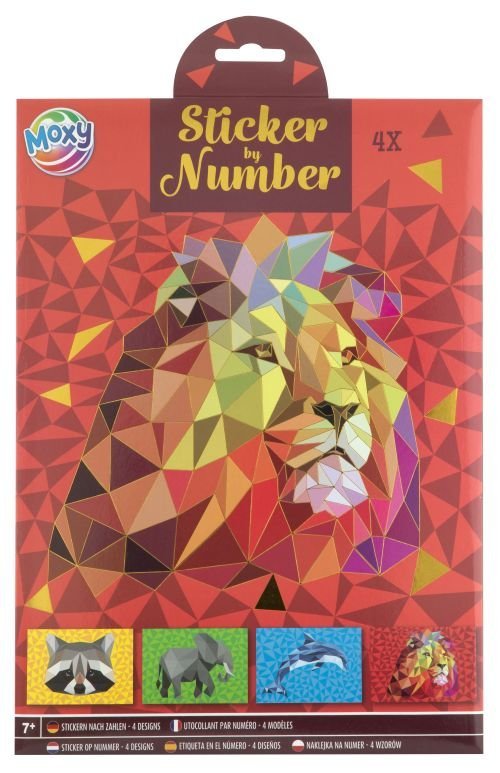 Naklejanie po numerach A4 Lew