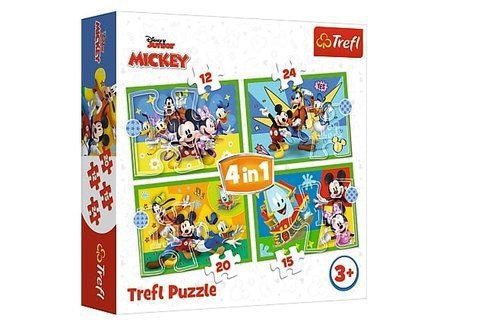 Puzzle 4w1 Wśród przyjaciół Mickey Mouse