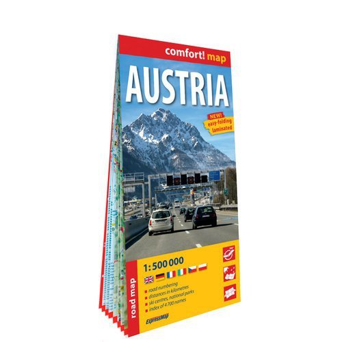 Austria laminowana mapa samochodowa 1:500 000