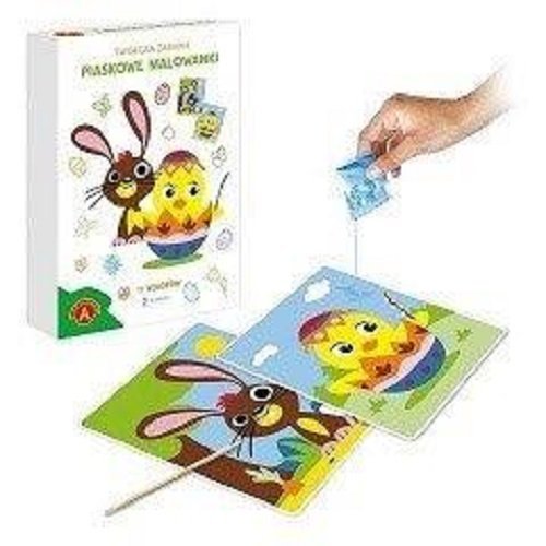 Piaskowe malowanki Wielkanocny kurczaczek i zajączek